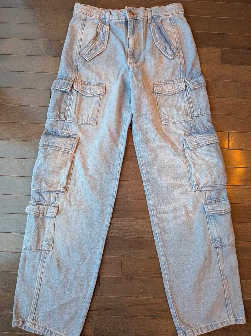 ZARA Light Blue Cargo Jeans for Men